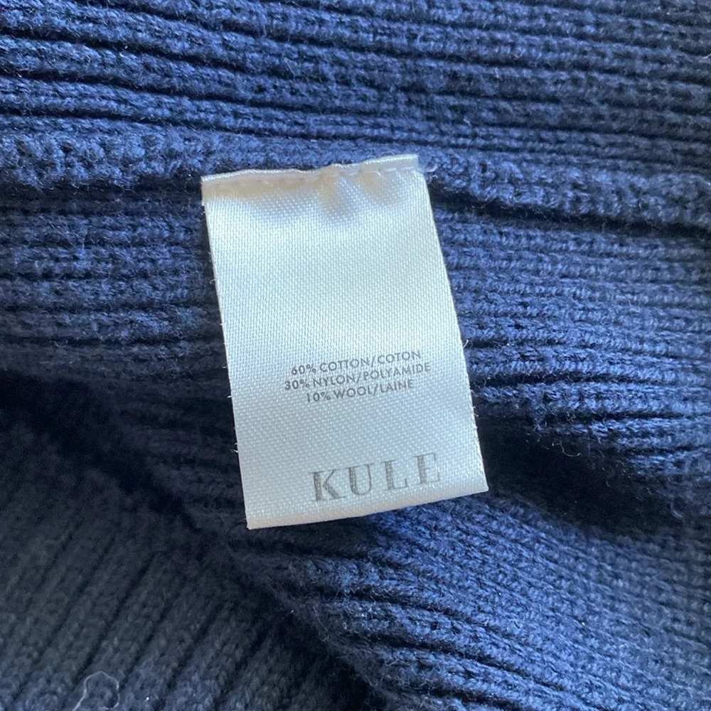 KULE‎ Navy Half-Zip Sweater with Red and White Stripes